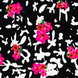 Printed Spandex Hibiscus Flower Splatter Multicolor