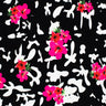 Printed Spandex Hibiscus Flower Splatter Multicolor