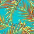 Printed Spandex Fabric Palm Leaves Multicolor