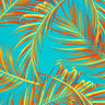 Printed Spandex Fabric Palm Leaves Multicolor