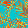 Palm Leaves Burnout Printed Nylon Spandex Fabric - Multicolor Palm Leaves, 55/56" Width (1 Yard)