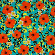 Printed Spandex Leopard Hibiscus Multicolor