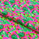 Cactus Leaves Printed Nylon Spandex Fabric - Multicolor Cactus Leaves Print, 55/56" Width (1 Yard)