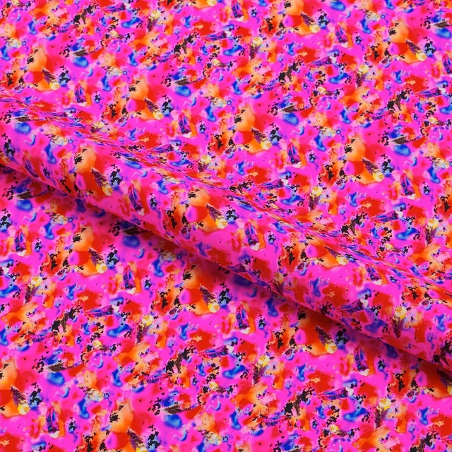 Cosmic Lava Printed Spandex Nylon Spandex Fabric - Multicolor, 55/56" Width (1 Yard)