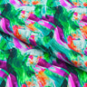 Printed Spandex Fabric Multicolor Paintbrush Strokes