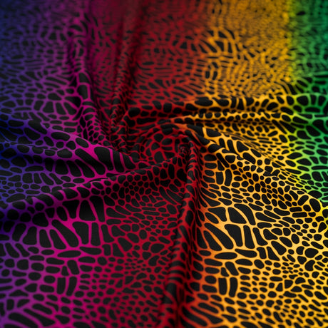 Printed Spandex Fabric Multicolor Safari Spots
