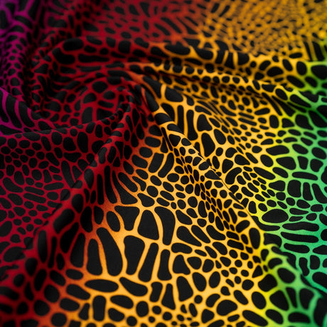 Printed Spandex Fabric Multicolor Safari Spots