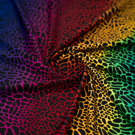 Printed Spandex Fabric Multicolor Safari Spots