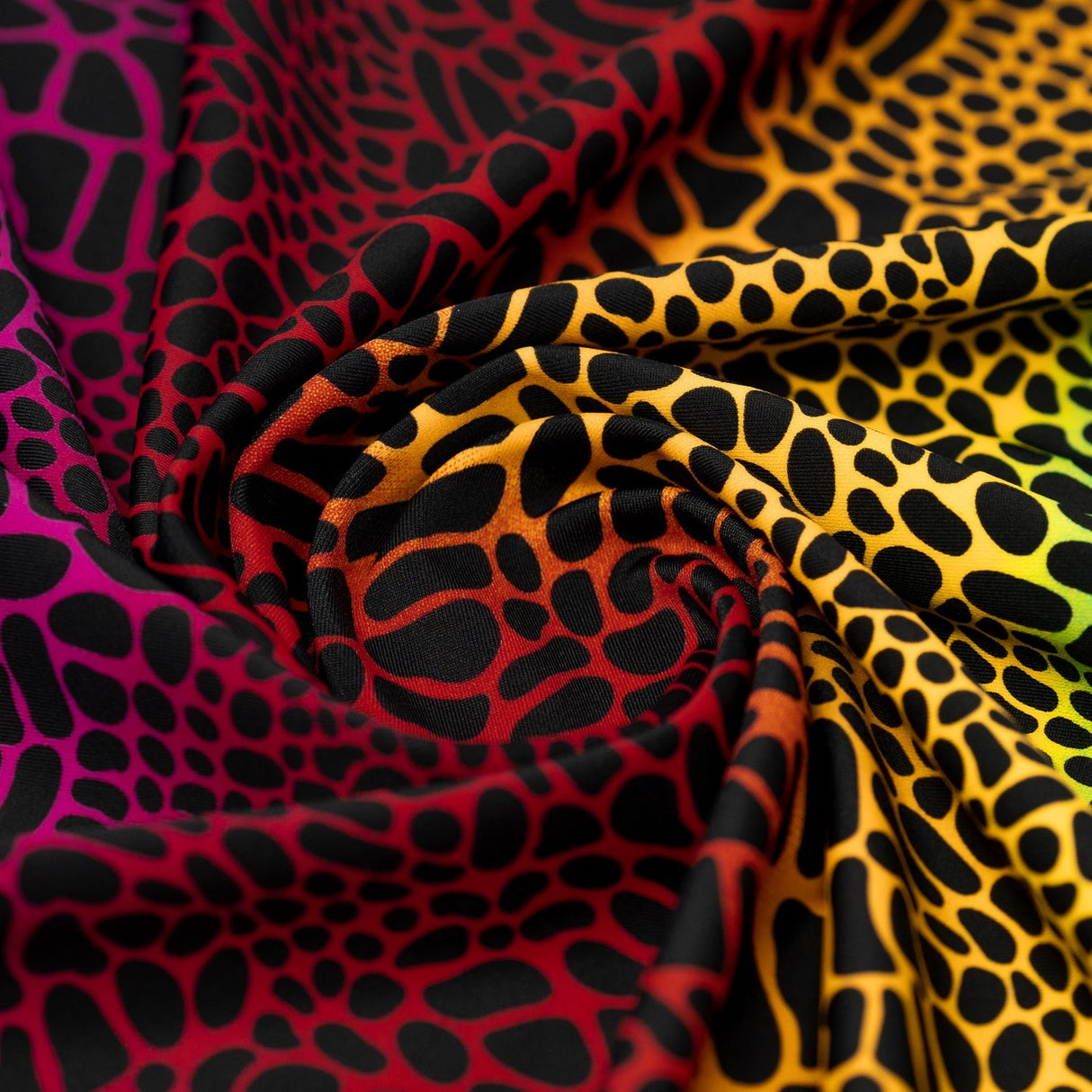 Multicolor Safari Spots Nylon Spandex Fabric - Multicolor Safari Spots, 55/56" Width (1 Yard)