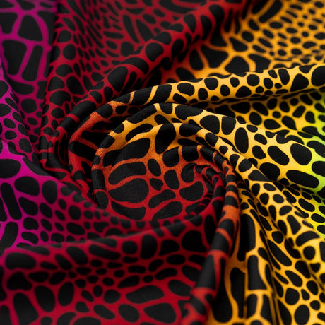 Printed Spandex Fabric Multicolor Safari Spots
