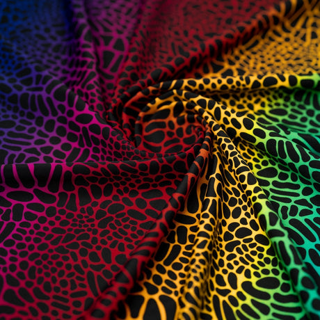 Printed Spandex Fabric Multicolor Safari Spots
