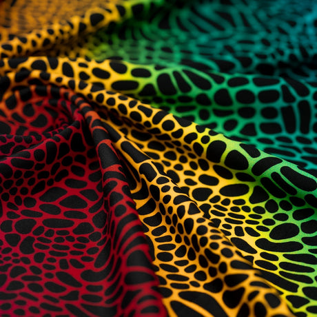Printed Spandex Fabric Multicolor Safari Spots