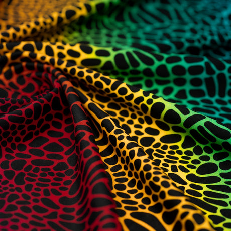 Multicolor Safari Spots Nylon Spandex Fabric - Multicolor Safari Spots, 55/56" Width (1 Yard)