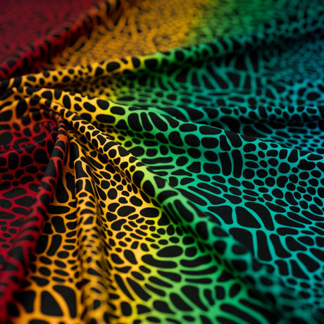 Printed Spandex Fabric Multicolor Safari Spots