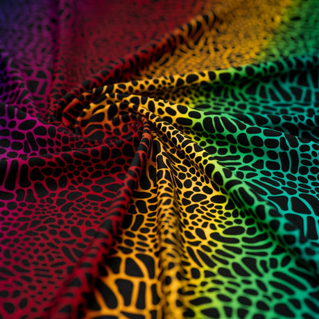 Printed Spandex Fabric Multicolor Safari Spots