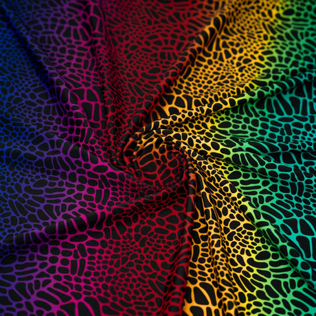 Printed Spandex Fabric Multicolor Safari Spots