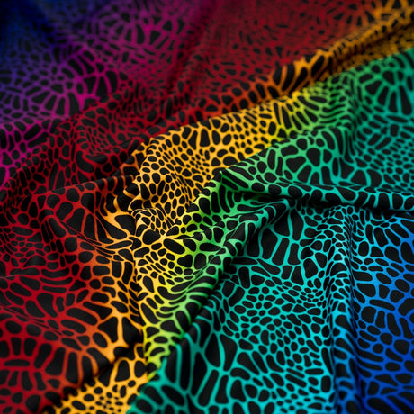 Printed Spandex Fabric Multicolor Safari Spots