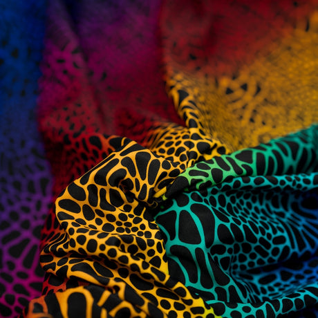 Printed Spandex Fabric Multicolor Safari Spots