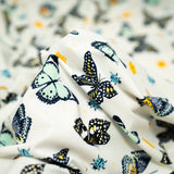 Printed Spandex Butterflies and Ladybugs Blue