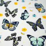 Butterflies And Ladybugs Printed Nylon Spandex Fabric - Blue, Butterflies And Ladybugs Print, 55/56" Width (1 Yard)