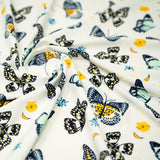 Printed Spandex Butterflies and Ladybugs Blue