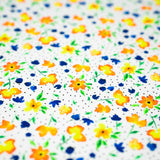 Printed Spandex Watercolor Flowers Black Dots