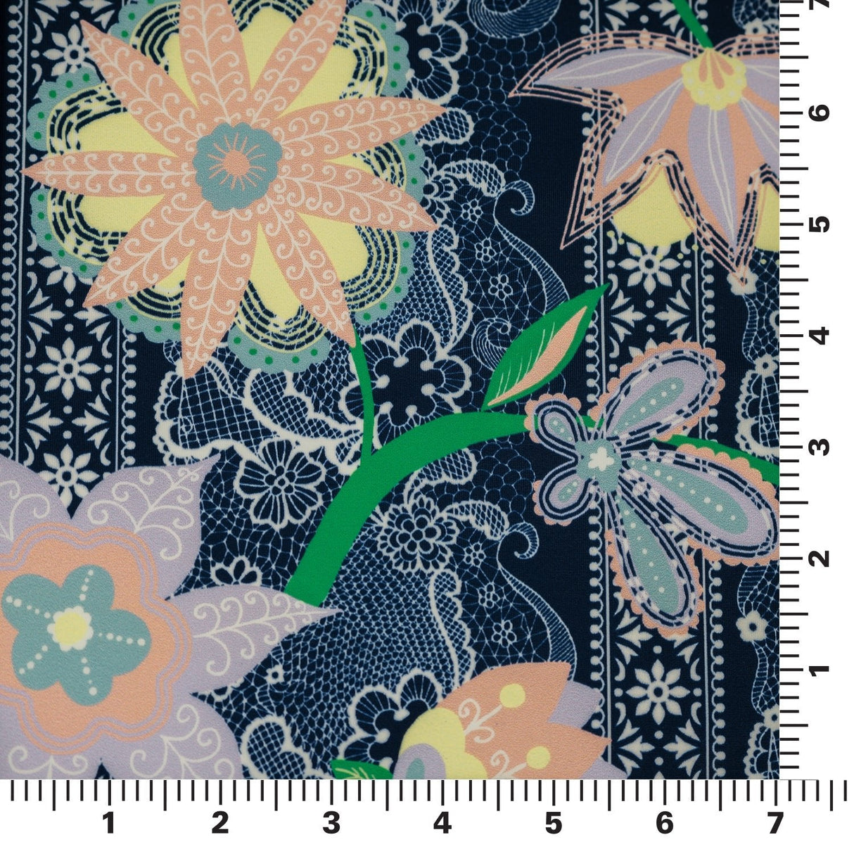 Printed Spandex Chantilly Floral Lace