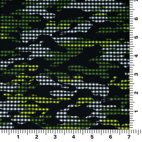 Printed Spandex Fabric Camouflage Plaid