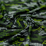 Camouflage Plaid Printed Nylon Spandex Fabric - Blue, Plaid Print, 55/56" Width (1 Yard)
