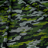 Camouflage Plaid Printed Nylon Spandex Fabric - Blue, Plaid Print, 55/56" Width (1 Yard)