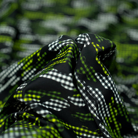Printed Spandex Fabric Camouflage Plaid