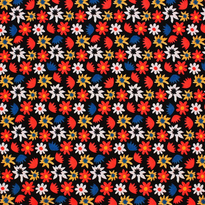 Printed Spandex Pop Art Flowers