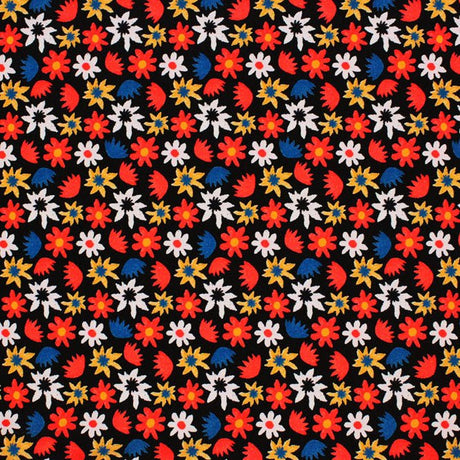 Printed Spandex Pop Art Flowers