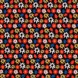 Pop Art Flowers Nylon Spandex Fabric - Blue Multi Color Floral Print, 55/56" Width (1 Yard)
