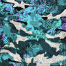 Camoflage Paisley Patchwork Nylon Spandex Fabric - Multicolor Paisley Patchwork Print, 55/56" Width (1 Yard)