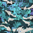 Camoflage Paisley Patchwork Nylon Spandex Fabric - Multicolor Paisley Patchwork, 55/56" Width (1 Yard)