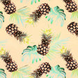 Polaroid Pineapples Nylon Spandex Fabric - Multicolor Pineapple Print, 55/56" Width (1 Yard)