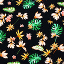 Painted Monstera Leaves Printed Nylon Spandex Fabric - Multicolor Monstera Leaves, 55/56" Width (1 Yard)