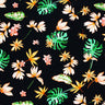 Painted Monstera Leaves Nylon Spandex Fabric - Multicolor Tropical Leaf Print, 55/56" Width (1 Yard)