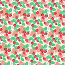Strawberry Leaves Blush Mush Nylon Spandex Fabric - Multicolor Strawberry Leaves Print, 55/56" Width (1 Yard)