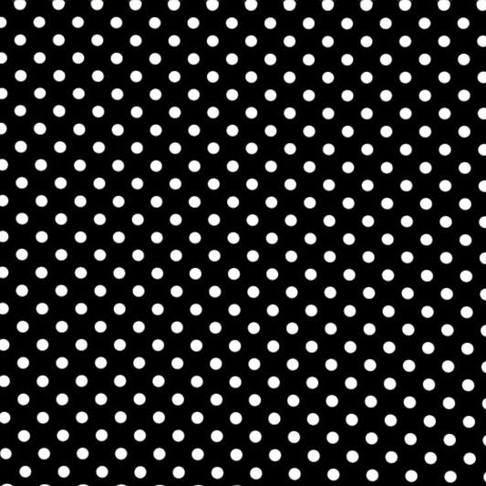 Polka Dot 1/4" Printed Spandex Nylon Spandex Fabric - Black/White Polka Dot, 58/60" Width (1 Yard)