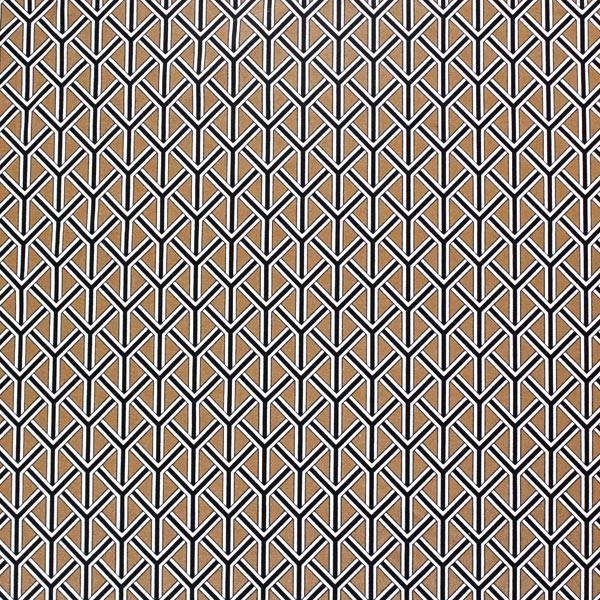 Black And Gold Weave Printed Nylon Spandex Fabric - Black And Gold Weave Print, 55/56" Width (1 Yard)