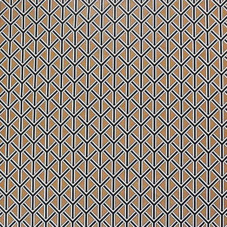 Black And Gold Weave Printed Nylon Spandex Fabric - Black And Gold Weave Print, 55/56" Width (1 Yard)