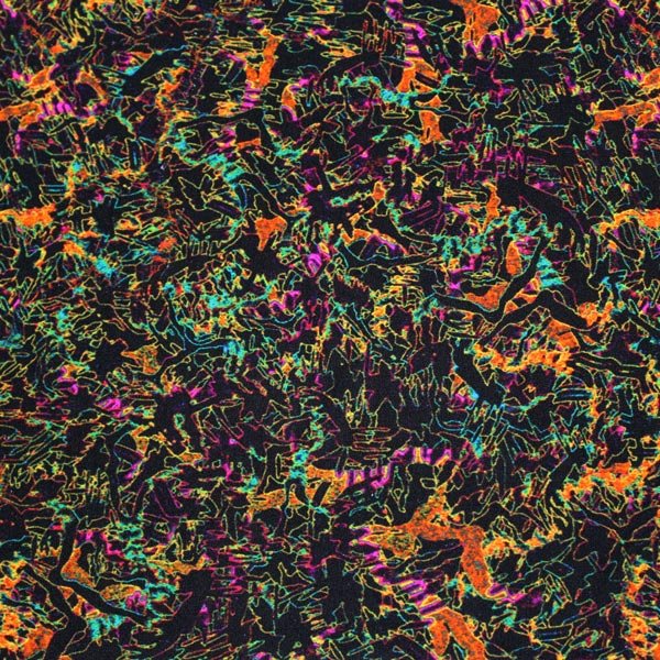 Printed Spandex Brush Stroke Abstract