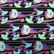 Printed Spandex Stripe Neon Flower