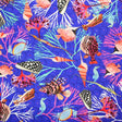 Printed Spandex Puffer Fish Crabs Blue