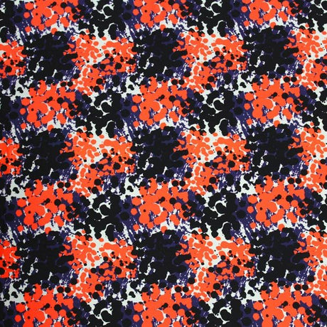 Printed Spandex Fabric Abstract Spots Blue