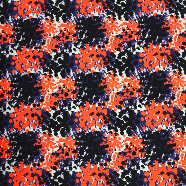 Abstract Spots Printed Nylon Spandex Fabric - Abstract Spots Print, Blue, 55/56" Width (1 Yard)