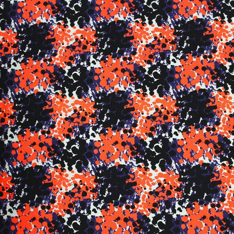 Abstract Spots Printed Nylon Spandex Fabric - Abstract Spots Print, Blue, 55/56" Width (1 Yard)