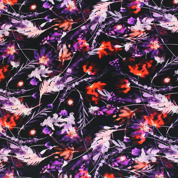 Fire And Ice Printed Nylon Spandex Fabric - Blue Moon Fabrics, Fire And Ice Print, 55/56" Width (1 Yard)